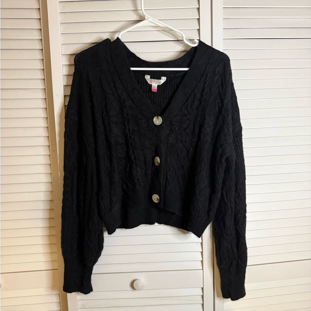 No Boundaries Black Button-Up Cardigan